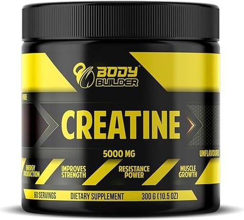 Body Builder Creatine Monohydrate 5000 MG (Unflavored, 60 Serving)