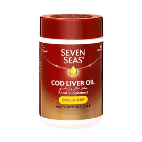 سفن سيز مرة باليوم 60 كبسولة-SEVEN SEAS ONE A DAY COD LIVER OIL 60 CAP
