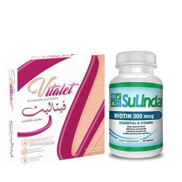  Skin and hair care package (Vitalet collagen drinkable and Sulinda biotin for hair and nails)