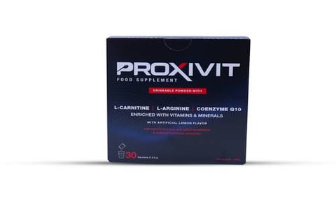 Proxivit L-Carnitine 1.7g L-Arginine Co Q10 with Vitamins and Minerals Lemon Flavor 30 Sachets