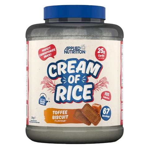 أبلايد نيوترشن كريم الأرز, بسكويت توفي , 2 كجم .. Applied Nutrition Cream Of Rice Toffee Biscuit 2 KG