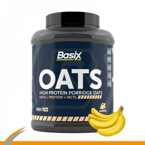 بيسكس شوفان بنكهة الموز 3 كجم-Basix Oats Banana Flavor 3 kg