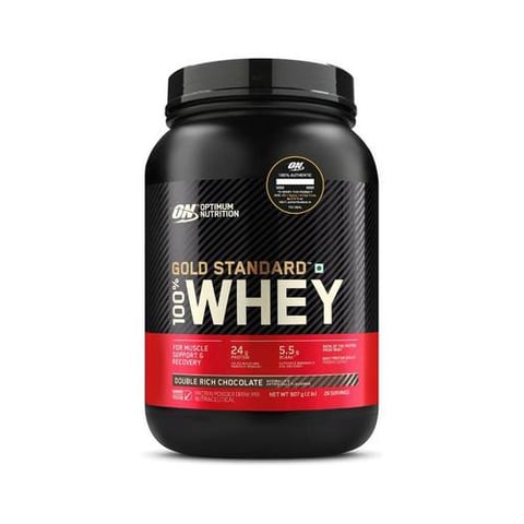 مسحوق بروتين مصل الحليب 100% من جولد ستاندرد، شوكولاتة غنية مزدوجة، 2 رطل-ON Gold Standard 100% Whey (2LB) Double Rich Chocolate