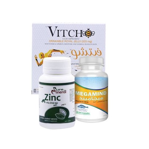 (Men Immunity Pack ( Vitcho Pure + Mineral Zinc + Megamind Capsules