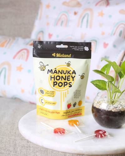 مييلاند مصاصات عسل المانوكا - التوت الأحمر - المانجو - الكشمش الأسود -MIELAND MANUKA HONEY 15 POPS 112.5 GRAM 3 FLAVORS