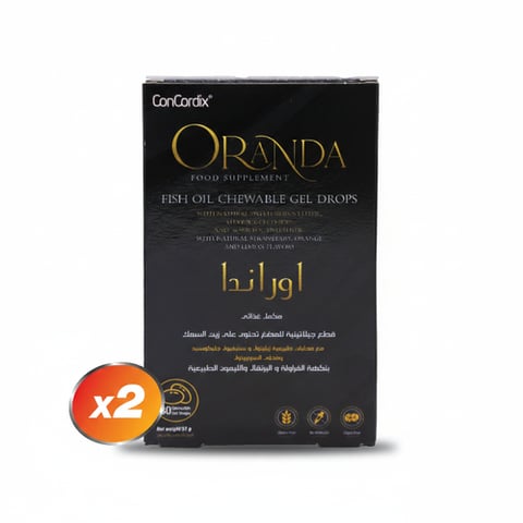 Pack of 2 - Oranda – Fish Oil 640 mg – Orange, Lemon & Strawberry Flavor – 30 Gummies