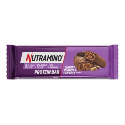 نيوترامينو لوح البروتين المقرمش بالفول السوداني والكراميل 55 جم-Nutramino protein bar Chunky Peanut Caramel 55 gm