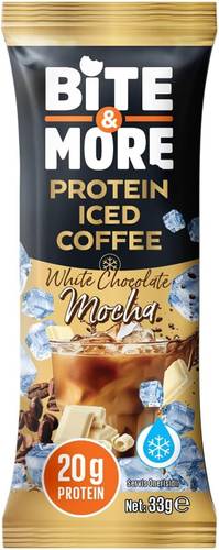 بايت آند مور قهوة مثلجة بالبروتين والموكا والشوكولاتة البيضاء - خالية من السكر 30 جرام-Bite & More White Chocolate Mocha Protein Iced Coffee - Sugar Free 30gm