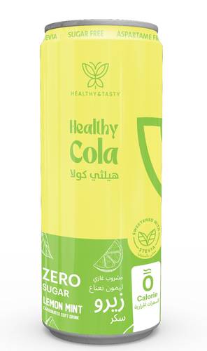 هيلثي كولا بنكهة الليمون والنعناع زيرو سكر 250 مل - HEALTHY COLA LEMON MINT ZERO SUGAR 250 ML