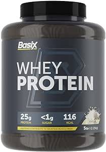 بيسيكس - بروتين مصل اللبن للعضلات - مخفوق الفانيليا - 5 رطل-Basix - Muscle Whey Protein - Vanilla Whip - 5Lb
