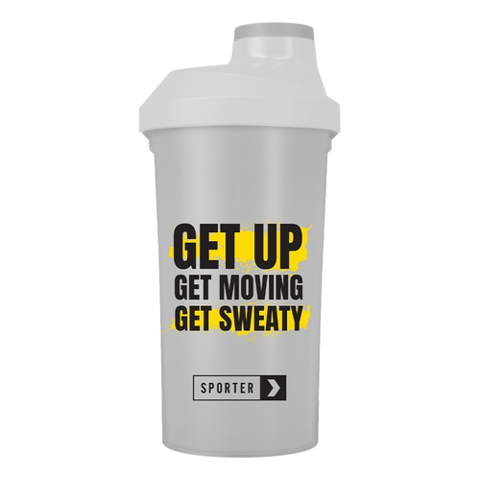 Sporter Get Up Get Moving Get Sweaty Shaker White 600 ml 