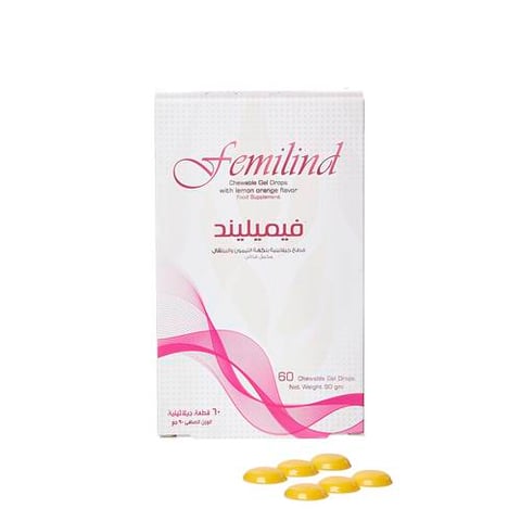 Femilind Fish Oil 428 mg Vitamins Lemon and Orange Flavor 60 Gummies