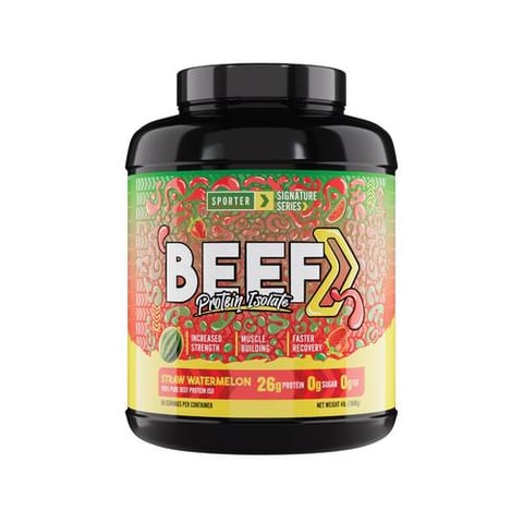 سبورتر – بيف بروتين آيزوليت – فراولة وبطيخ – 4 باوند - Sporter - Beef Protein Isolate - Strawberry Watermelon - 4 lbs