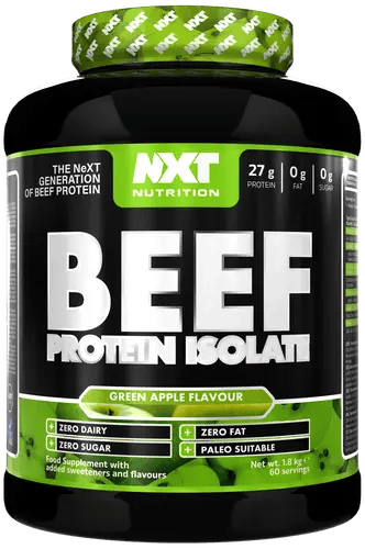 غذاء تكميلي مخصص للرياضيين - بروتين اللحم البقري المعزول جاھز للمزج. بنكھة  التتفاح-NXT Nutrition Beef Protein Isolate 1.8kg -Apple