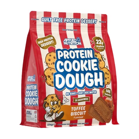 مكمل غذائي كوكي دو بروتين - توفي بسكويت - (1 كجم) - AN PROTEIN COOKIE DOUGH TOFFEE BISCUIT 1KG