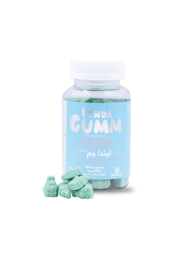 لينداجم بيوتين 500 ميكروغرام مع فيتامينات بنكهة التوت الأزرق والتوت الأحمر 60 قطعة جيلاتينية - Lindagum Biotin 500 mcg with Vitamins Blueberry and Raspberry Flavor 60 Gummies