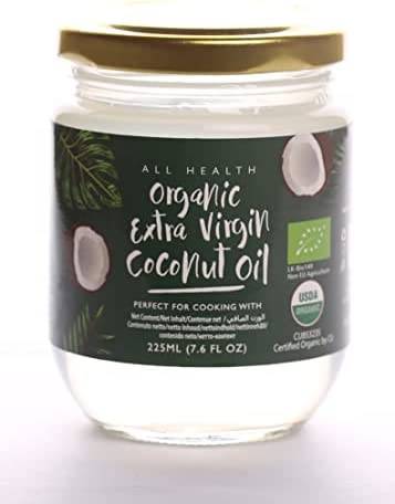 زيت جوز الهند البكر الممتاز الصحي من اوول هيلث 225 مل -All Health Organic Extra Virgin Coconut  Oil x 225 ml