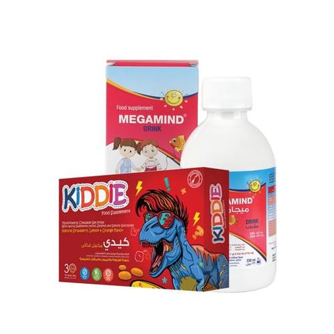 بكج مناعة الأطفال 2 (كيدي - ميجاميند شراب) - Kids Immunity 2 Package (Kiddie–Megamind, Syrup)