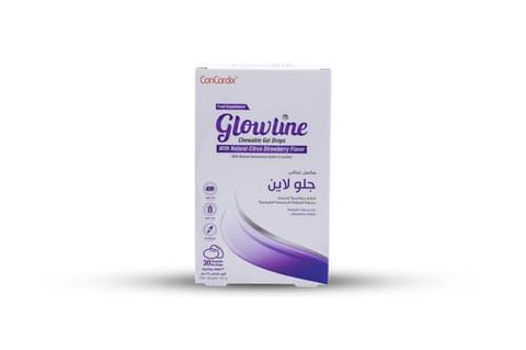 جلولاين مكمل غذائي لدعم صحة الشعر وتقويته بنكهة الفراولة 30 قطعة -  - Glowline Argan Oil, Omega3 and Multivitamns Strawberry Flavor 30 Gummies 