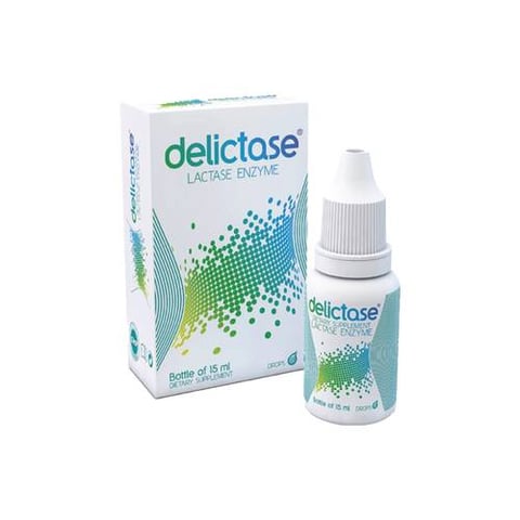 ديليكتيز قطرات فموية إنزيم اللاكتيز لعلاج مغص الرضع 15 مل - Delictase Lactase Oral Drops for Infant Colic 15 ml