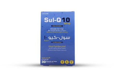 Sul Q10 Coenzyme Q10 100mg with Lycopene Orange and Red Berry Flavor 30 Gummies