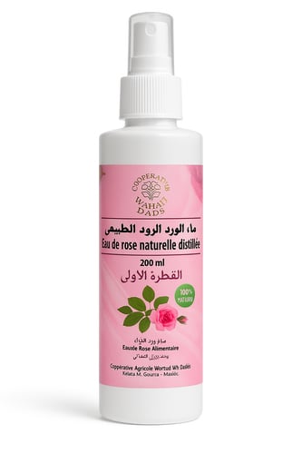 ماء الورد الطبيعي المقطر – القطفة الأولى 200ml المغربي