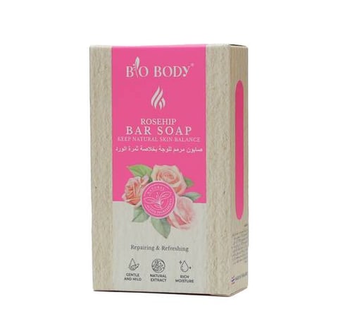 BIO BODY صابون منظف للوجه ومرمم بخلاصة ثمرة الورد