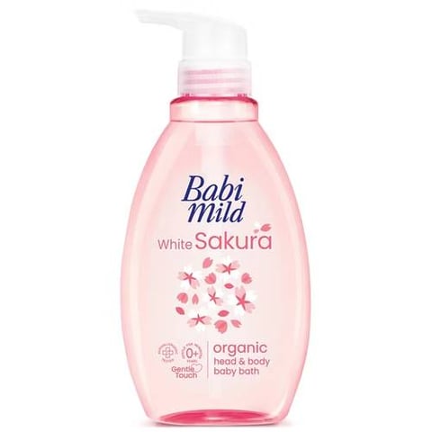  BABI MILD شامبو استحمام للاطفال برائحة الساكورا البيضاء 380 مل