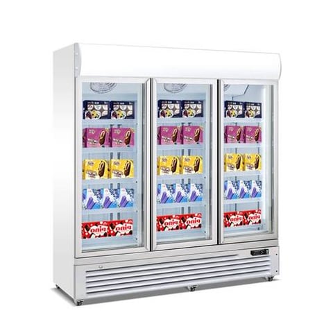 ثلاجة عرض Wnter KXD-1985H، 3 أبواب - سعة 2000 لتر، لون أبيض