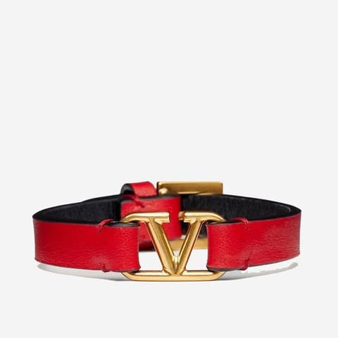 Valentino V Logo Signature Calfskin Bracelet