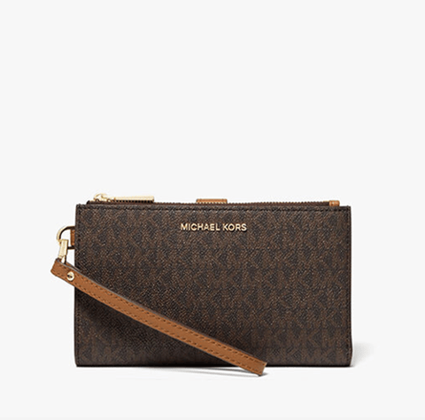 Michael Kors Jet Set Travel Signature Logo Smartphone Wallet Brown