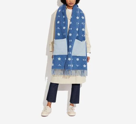 Coach Stars Oversized Muffler with Pockets