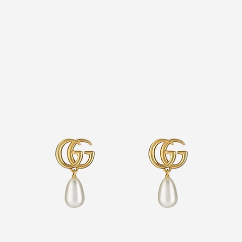 Gucci GG Marmont pearl drop earrings (Pre-Order Within 14 Days)