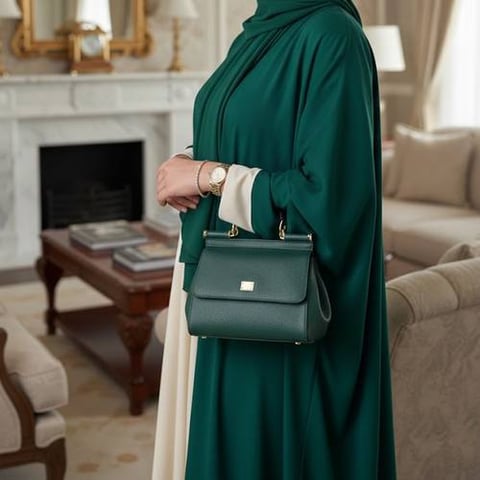 حقيبة يد سيسلي من جلد العجل بشعار سمول اخضر ماركة دولتشي اند غابانا