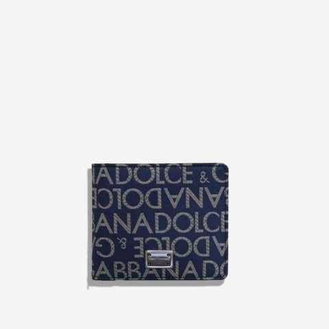 Dolce and Gabbana Wallet Bifold Blue / Beige
