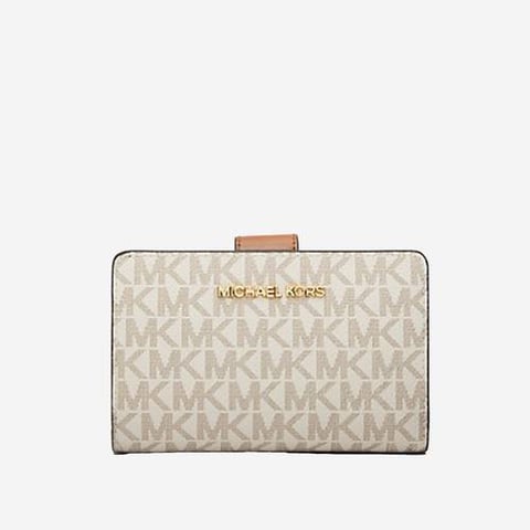Michael Kors Medium Signature Logo Wallet Vanilla 