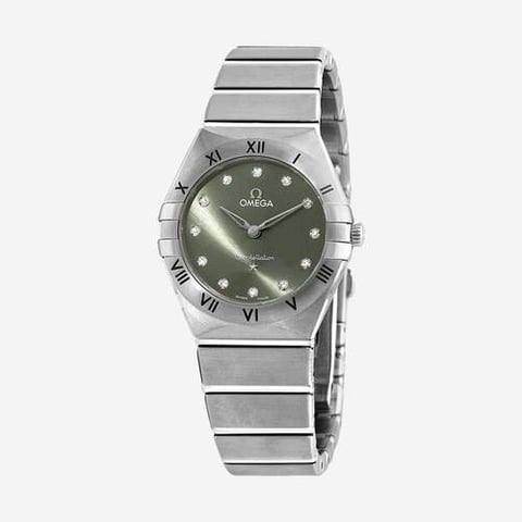 OMEGA  Constellation Quartz Diamond Green Dial Ladies Watch (Pre-Order Within 14 Days)