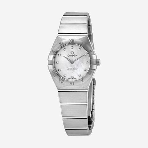 OMEGA  Constellation Manhattan Quartz Diamond White Mother of Pearl Dial Watch (Pre-Order Within 14 Days)