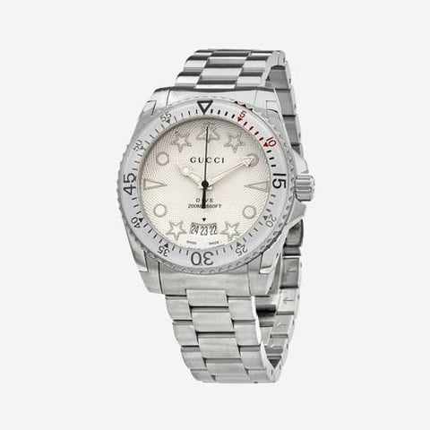 GUCCI  Dive Quartz Silver Dial Men's Watch