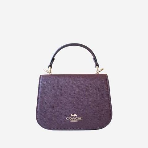 Coach Lysa Top Handle Bag In Signature Canvas Merlot