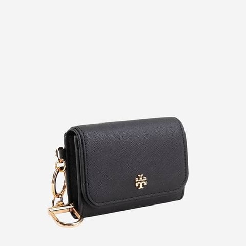 tory Burch Emerson Card Id keychain wallet Black