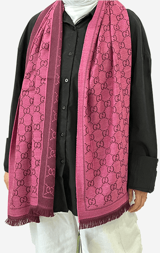 Gucci Scarf Women Rectangular Pink 