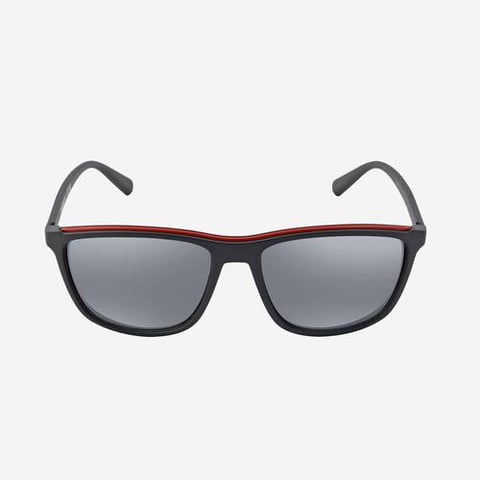 Emporio Armani Square Light Grey & Mirrored Black Sunglasses