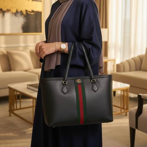 حقيبة توت ميديوم أوفيديا جي جي سوبريم باللون الأسود ماركة غوتشي
