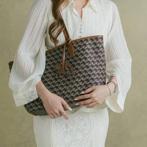 Christy Ng Kelso Large Reversible Tote Bag Walnut Brown