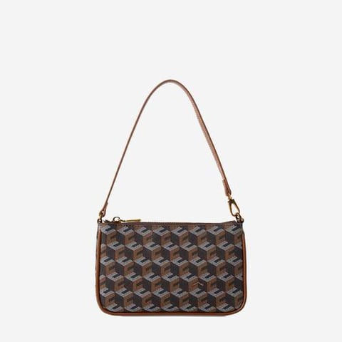 Christy Ng Milo Monogram Pouch Walnut Brown (Pre-Order Within 14 Days)