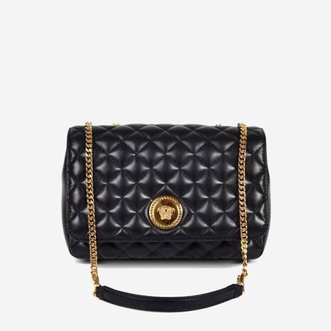 Versace Quilted Lamb Leather Shoulder Bag