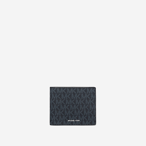 Michael Kors Cooper Logo Billfold Wallet With Coin Pouch Blue 