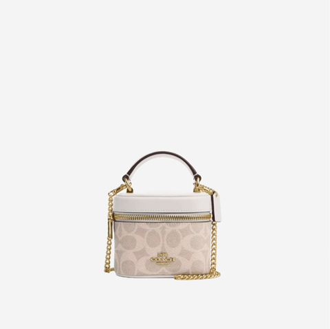 Coach Ava Crossbody Bag In Signature Canvas Gold/Sand/Chalk