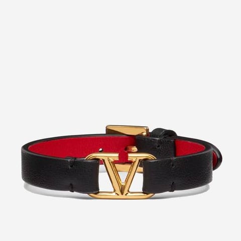 Valentino V Logo Signature Calfskin Bracelet